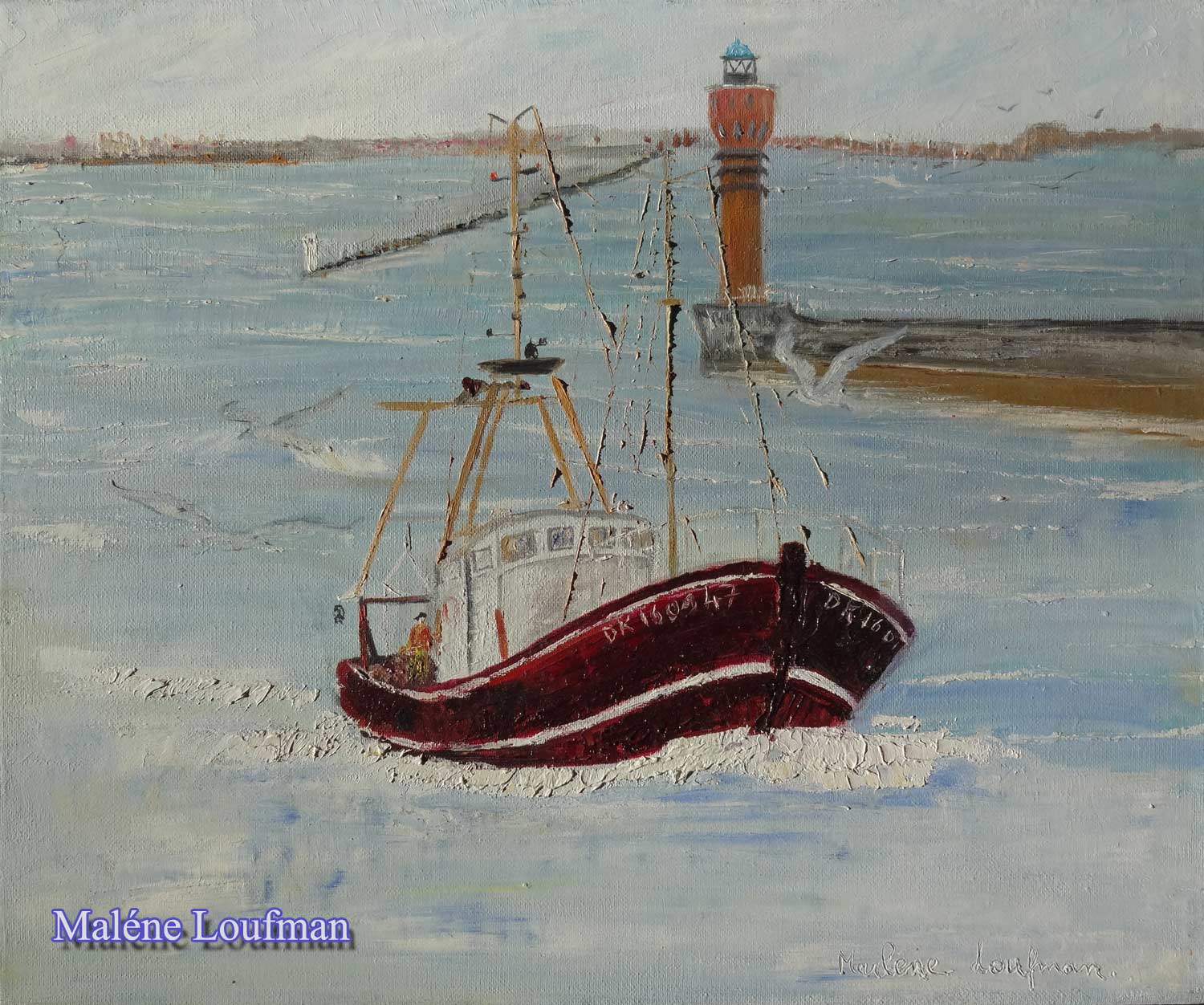 N° 11 - Peinture de chalutier rentrant au port en Atlantique de Marlène Loufman 